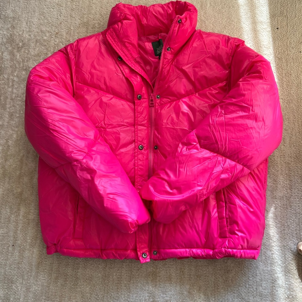 Wild Fabel Bright Pink Puffer Jacket